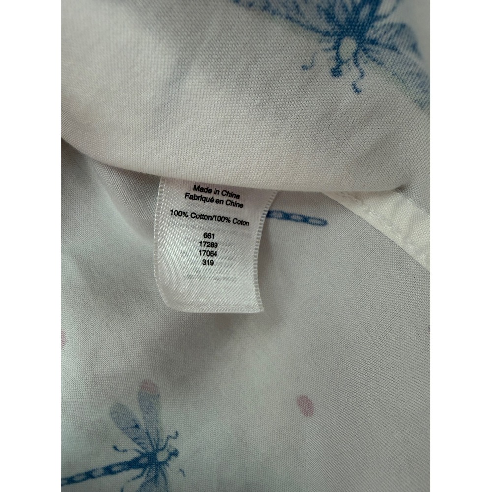 Coldwater Creek Womens White Dragonfly Polka Dot Cotton Button Up Shirt Size 8 - Picture 5 of 5